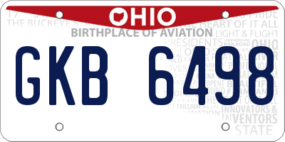 OH license plate GKB6498