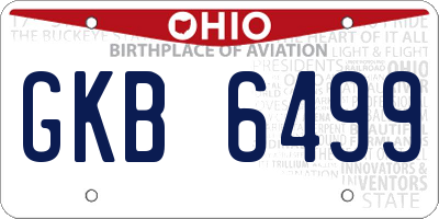 OH license plate GKB6499