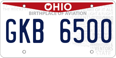 OH license plate GKB6500
