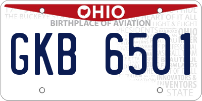 OH license plate GKB6501