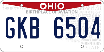 OH license plate GKB6504