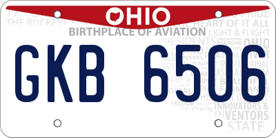 OH license plate GKB6506