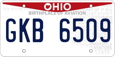 OH license plate GKB6509