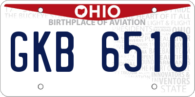 OH license plate GKB6510