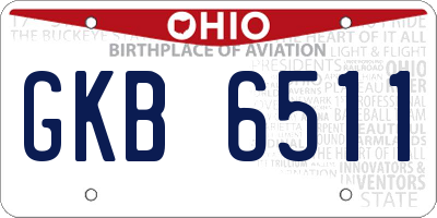 OH license plate GKB6511