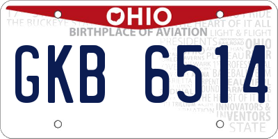 OH license plate GKB6514