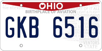 OH license plate GKB6516