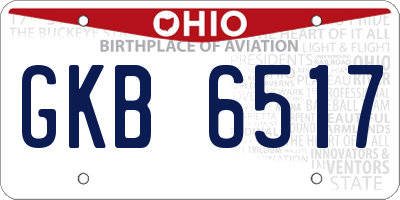OH license plate GKB6517
