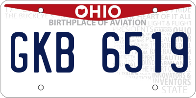 OH license plate GKB6519