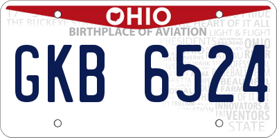 OH license plate GKB6524