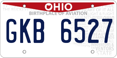 OH license plate GKB6527
