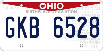 OH license plate GKB6528