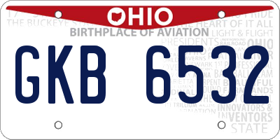 OH license plate GKB6532