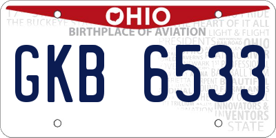 OH license plate GKB6533