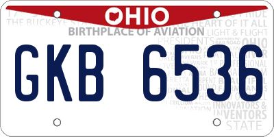 OH license plate GKB6536