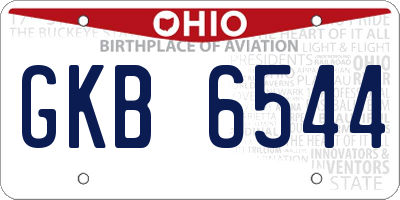 OH license plate GKB6544
