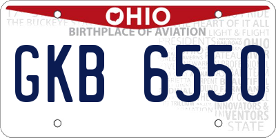 OH license plate GKB6550