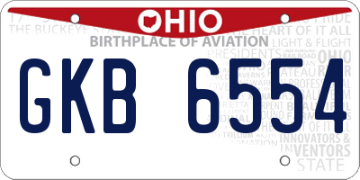 OH license plate GKB6554