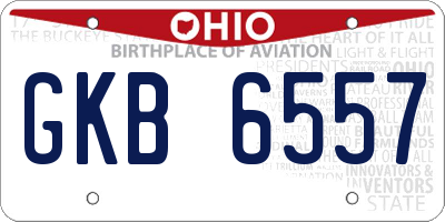OH license plate GKB6557