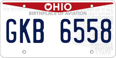 OH license plate GKB6558