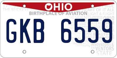OH license plate GKB6559