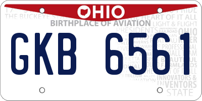 OH license plate GKB6561