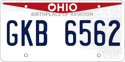 OH license plate GKB6562