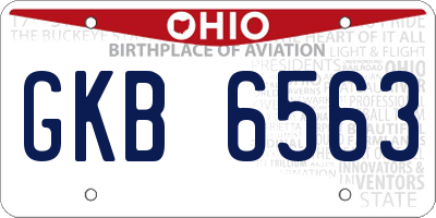 OH license plate GKB6563