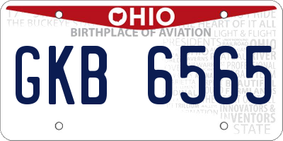 OH license plate GKB6565