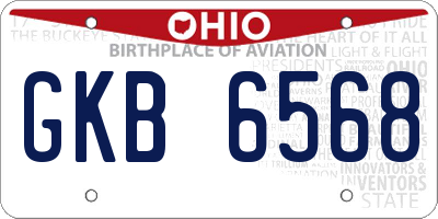 OH license plate GKB6568