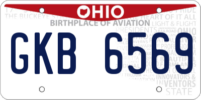 OH license plate GKB6569