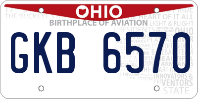 OH license plate GKB6570