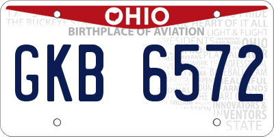 OH license plate GKB6572