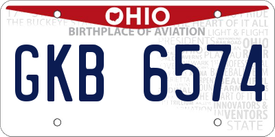 OH license plate GKB6574