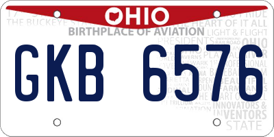 OH license plate GKB6576