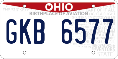 OH license plate GKB6577