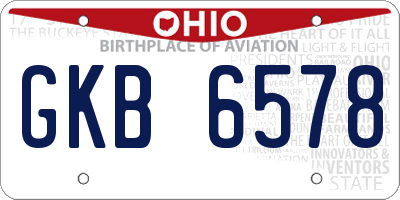 OH license plate GKB6578