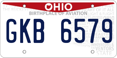 OH license plate GKB6579