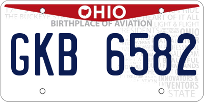 OH license plate GKB6582