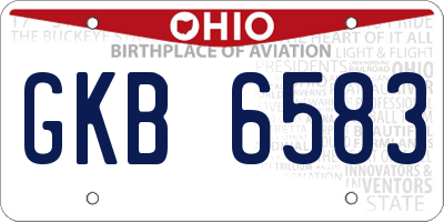 OH license plate GKB6583