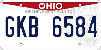 OH license plate GKB6584