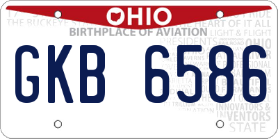 OH license plate GKB6586