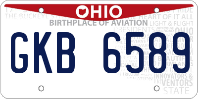 OH license plate GKB6589