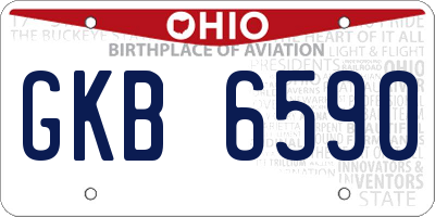 OH license plate GKB6590