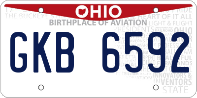 OH license plate GKB6592