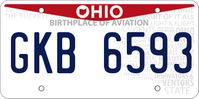 OH license plate GKB6593