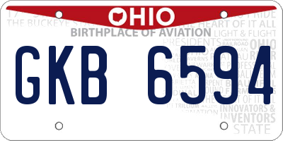 OH license plate GKB6594