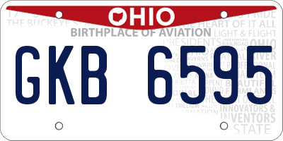 OH license plate GKB6595