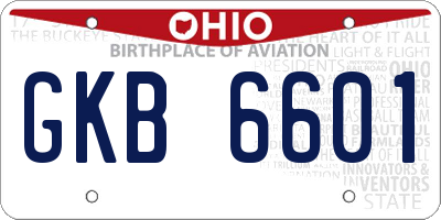 OH license plate GKB6601