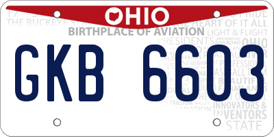 OH license plate GKB6603